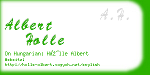 albert holle business card